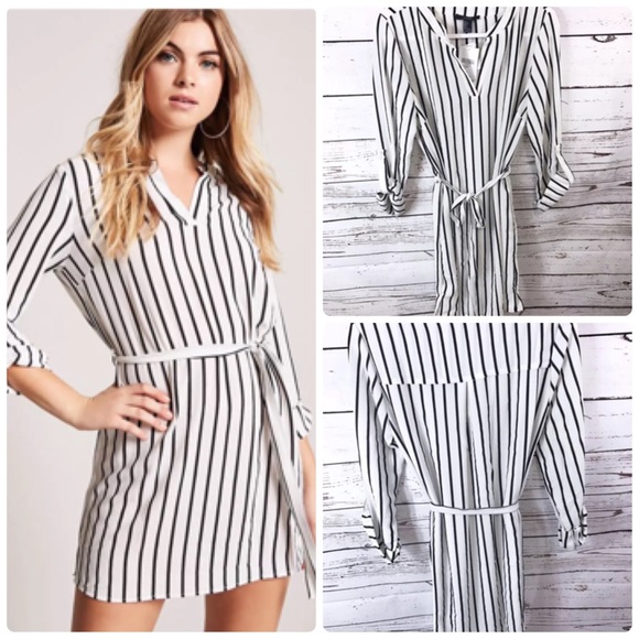 forever 21 striped shirt dress